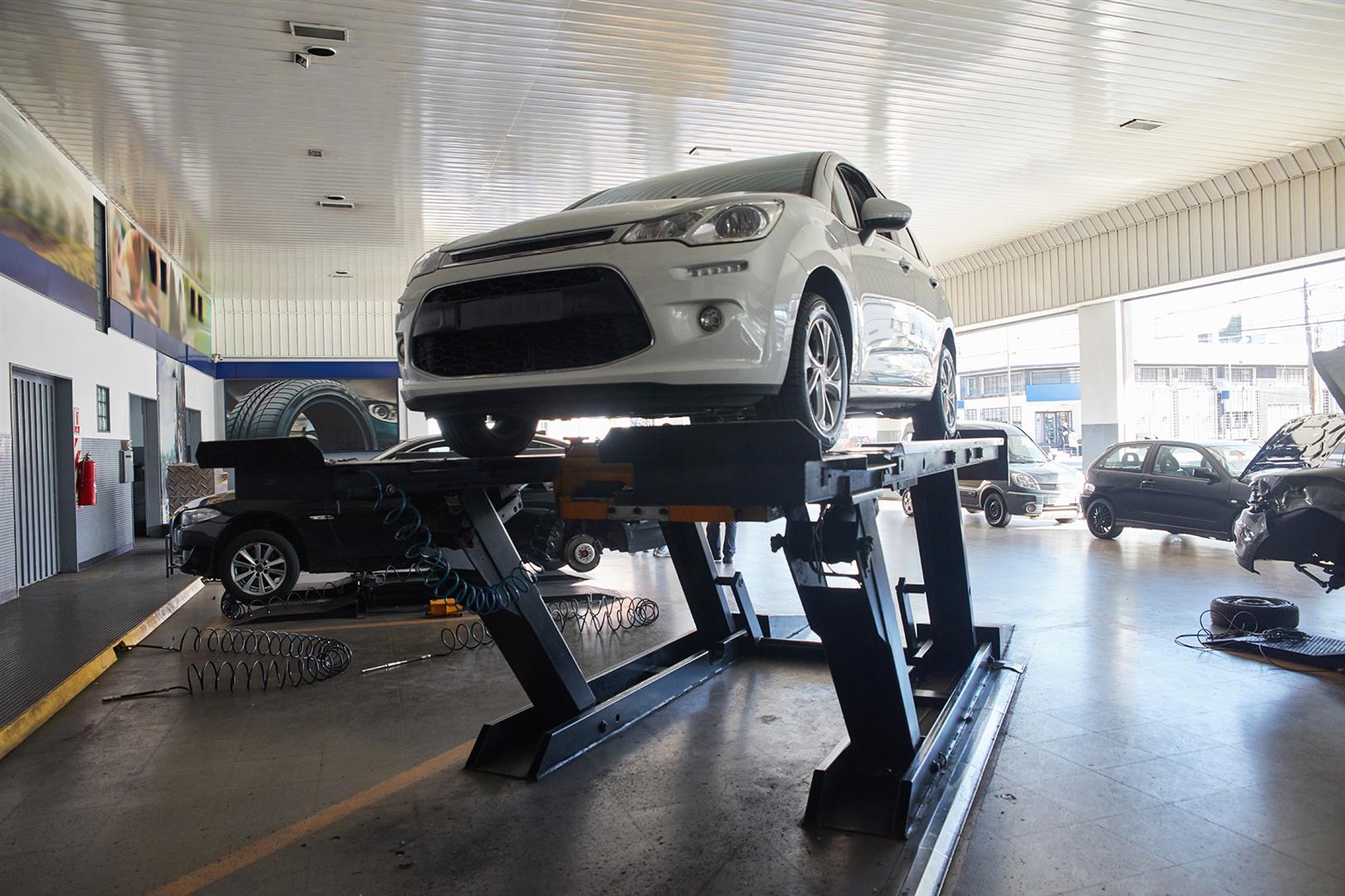 Car on a rack | Auto Repair in Berkeley - Oceanworks Berkeley